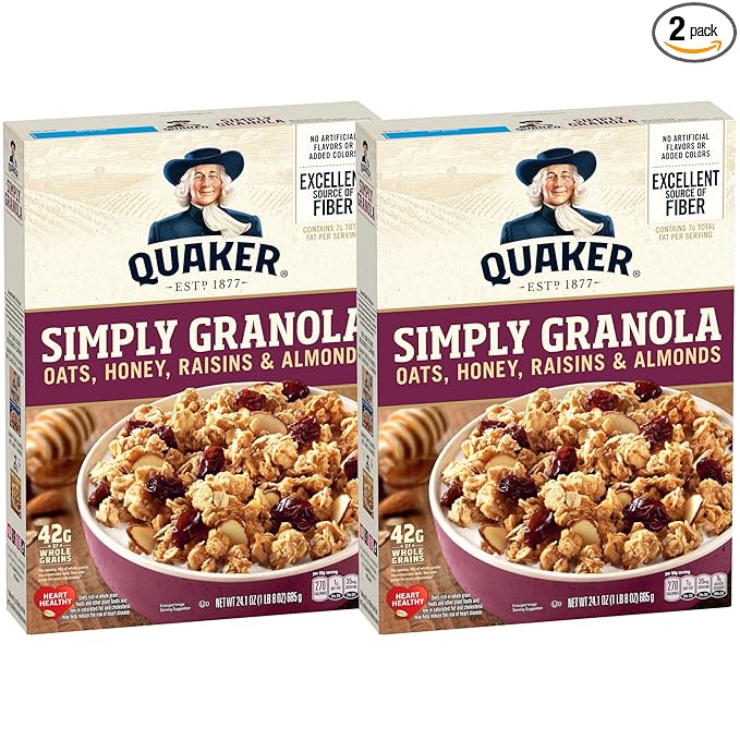 Quaker Simply Granola Honey & Raisin, 24.1 Oz (Pack of 2)