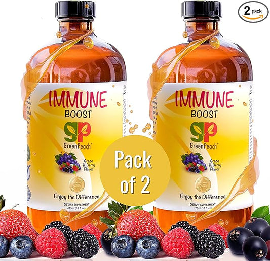 Liquid Kids Immune Support with Organic Elderberry Syrup - Vitamin C, D, E, Zinc | Toddlers & Kids Vitamins Immune Support & Defense Booster | Sugar Free Vegetarian Immunity System Supplement (2 Pack)