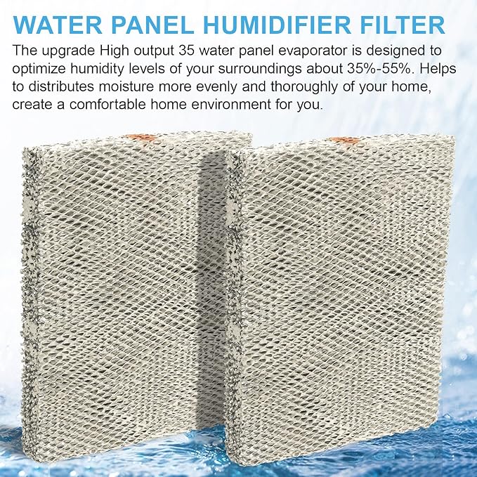 2-Pack 35 Water Panel Humidifier Replacement Filter, Aluminum Mesh Compatible with Aprilaire Whole-House Humidifier Models 600, 700, 760, 560, 350, 360, 365, 368, 369, 560A