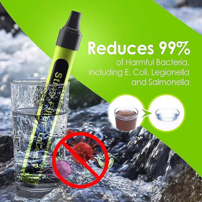 4 Pack Water Filter Straw - Water Purifying Device - Portable Personal Water Filtration Survival - for Emergency Kits Outdoor Activities and Hiking - Water Filter Camping Travel Survival Backpacking