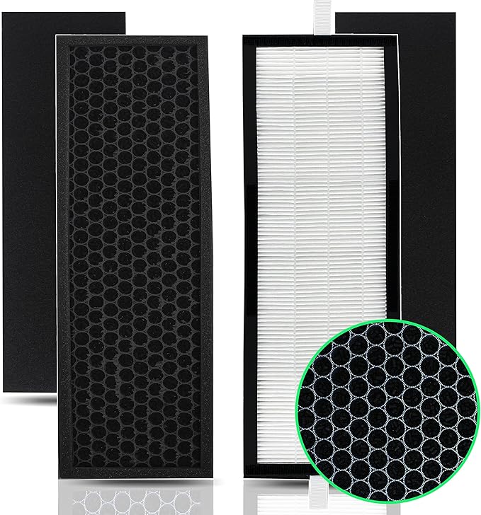 2 Pack HEPA Filter with Carbon Pre-Filter for Alen T500 Air Purifier, TF-60 / TF-60-MP, HEPA 13 / MERV 17, Compatible with Alen T500 Replacement Filter