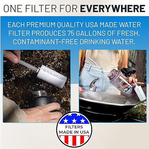 Epic Water Filters Nalgene OG Water Bottle with Filter, USA Made, BPA Free, Removes 99.99% Tap Water Contaminants, Forever Chemicals, Honnold Foundation Art, 32 oz