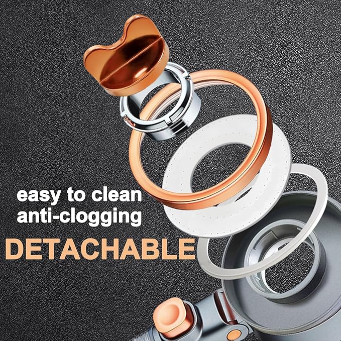 Filtered Shower Head with Handheld Spray for Skin and Hair Care, High Pressure 3 Modes Turbo Showerhead with Filters for Hard Water, 59" On Leaks Shower Hose, ON/OFF Button, Adjustable Flow