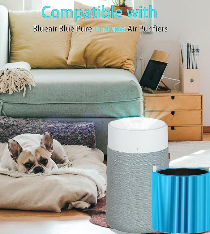 Mini Max AllergenBlock Replacement Filter Compatible with Blue Pure Mini Max AllergenBlock Air Purifier, FMINI Replacement Filter Premium Filter & Activated Carbon Filter,2 Pack