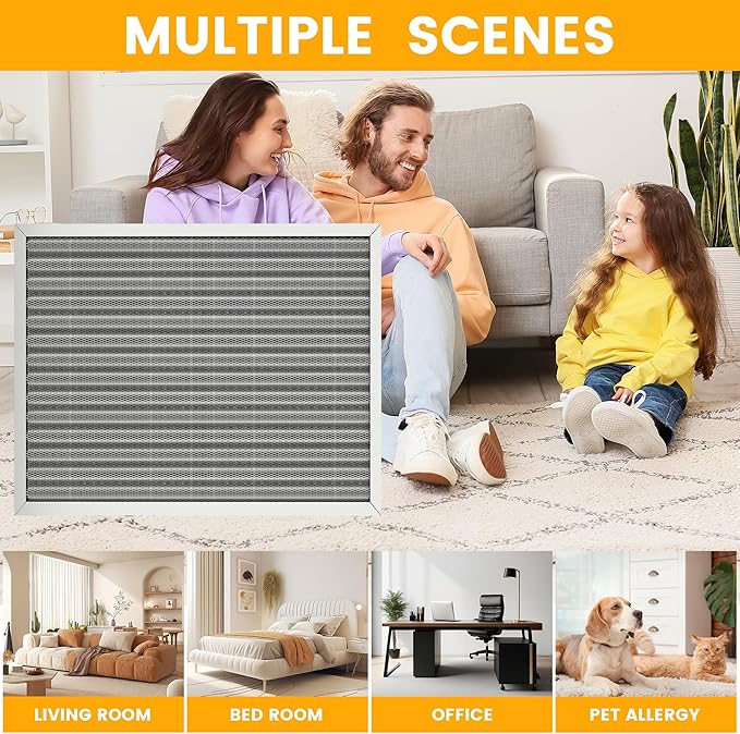 20x25x1 HVAC Furnace Air Filter, Lasts a Lifetime, Washable, Merv 8, the Last HVAC Filter You Will Ever Buy, Breathe Safely at Home or in the Office