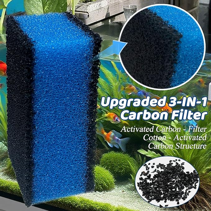 2 Sets of Upgraded Three-Stage Filtration Fish Tank Filter for AquaClear 30 Power Filter, 2 Set of Replacement Maintenance Kit for Fish Tank Filter for 30/150 30-Gallon Aquarium