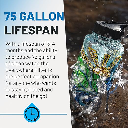 Epic Water Filters Nalgene OG Water Bottle with Filter, USA Made, BPA Free, Removes 99.99% Tap Water Contaminants, Forever Chemicals