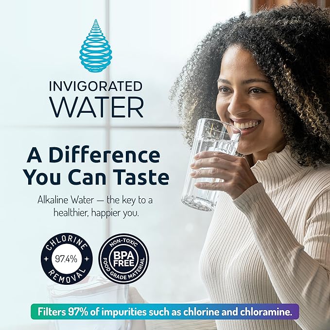 Invigorated Water Ultrafiltration Alkaline Filter - Alkaline Water Filter Replacement for Alkaline Water Filter Pitcher - pH002 Alkaline Pitcher Cartridge Alkaline Water System - Lasts 1000 L (1 Pack)