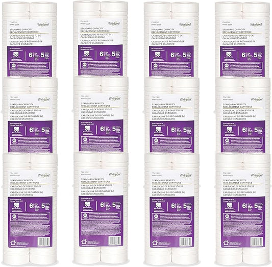 Whirlpool Whole House Water Filters WHKF-GD05, Full Case of 24-Packs, NSF Certified 5-Micron Filtration Reduces Sediment, Sand, Soil, Silt & Rust, for standard filter housings