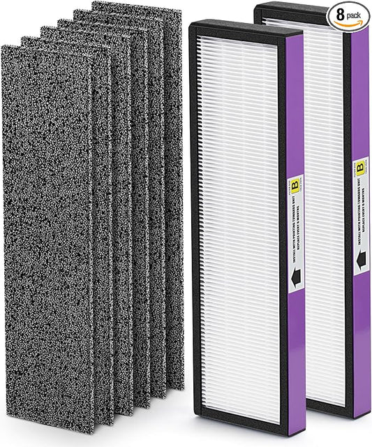 FLT4850PT HEPA Filter B Replacement Compatible with Guardian Technologies Filter B for Models AC4850PT, AC4825, AC4300BPTCA, CDAP4500BCA, AC4820, AC4900 and More, 2x H13 HEPA + 6x Pre-Filters