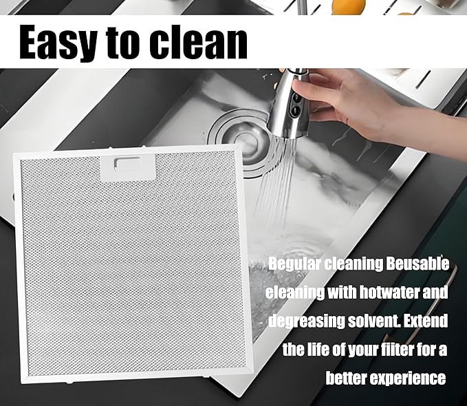 WB02X27207 Range Hood Grease Filter Fits compatible with GE JVX5300BJ1TS JVX5300DJ1BB JVX5300DJ1WW Replacement For 4463981 AP6039217 PS11771771 EAP11771771 (1 Packs)