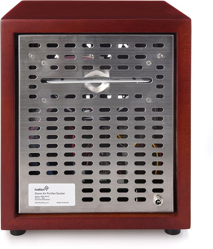 Ivation Ozone Generator Air Purifier, Ionizer & Deodorizer -Purifies Up to 3,500 Sq/Ft -Great for Dust, Pollen, Pets, Smoke & More Cherry