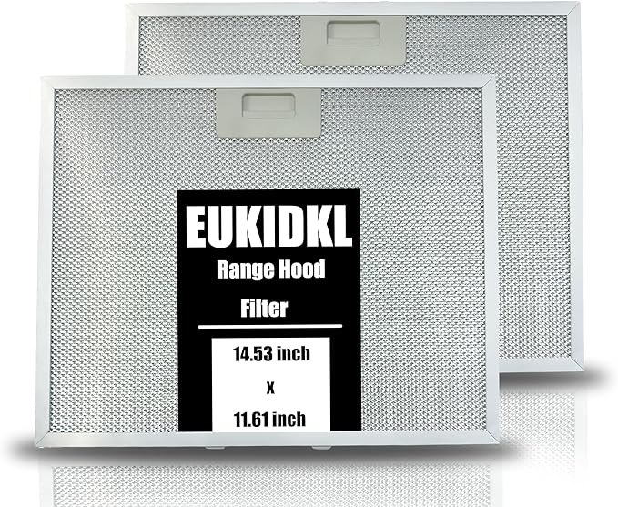 WB02X11011 Range Hood Grease Filter Compatible with GE JV636H1SS JV636H2SS JV536H1SS JV536H2SS JV535H1WW JV635H1BB JV635H2CC 14-1/2 x 11-5/8 Inches （2 Pack）