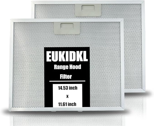 WB02X11011 Range Hood Grease Filter Compatible with GE JV636H1SS JV636H2SS JV536H1SS JV536H2SS JV535H1WW JV635H1BB JV635H2CC 14-1/2 x 11-5/8 Inches （2 Pack）