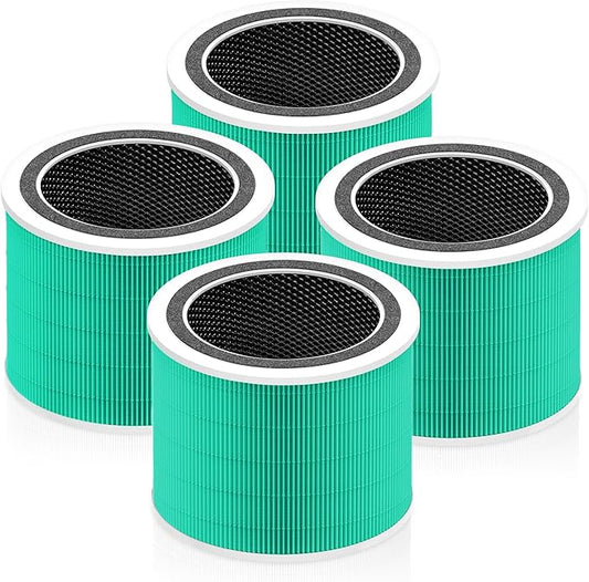 Core 200S Toxin Absorber Replacement Filter Compatible with LEVOIT Core 200S and LEVOIT Core 200S Smart WiFi Air Purifier,3-in-1 H13 True HEPA Activated Carbon Filter, Core 200S-RF, Green, 4 Pack