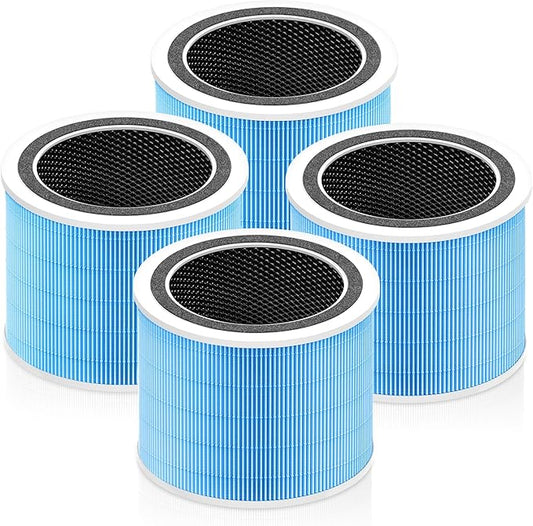 Core 200S Smoke Remover Replacement Filter Compatible with LEVOIT Core 200S and LEVOIT Core 200S Smart WiFi Air Purifier, 3-in-1 H13 True HEPA Activated Carbon Filter, Core 200S-RF, Blue, 4 Pack