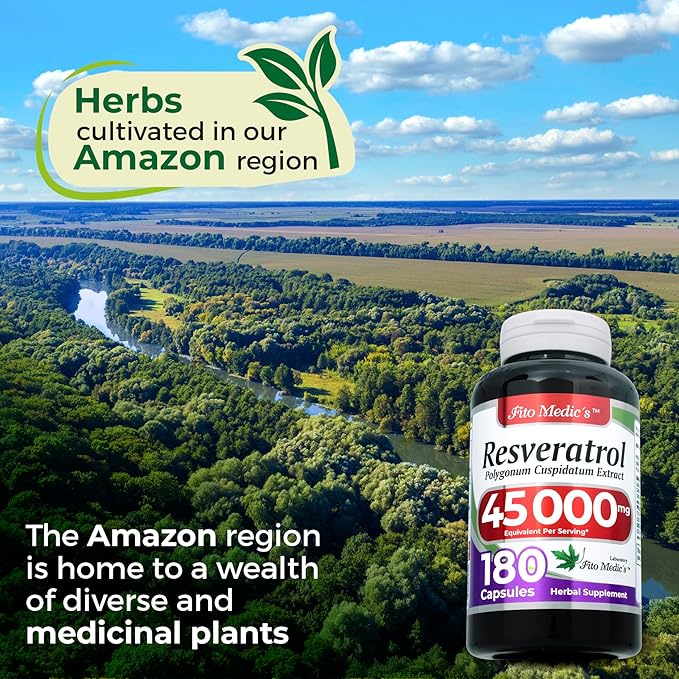 FITO MEDIC'S Lab | Resveratrol | Resveratrol Supplements | Resveratrol Capsules 450 mg 100:1 per 3-Capsule Serving | 180 Caps