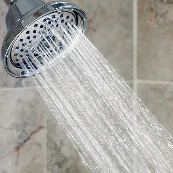 Massaging Shower Head High Pressure - Multi-Function, Massage Rainfall Showerhead With Boosting Mist For Low Flow Showers & Adjustable Water Saving Nozzle, 2.5 GPM - Chrome