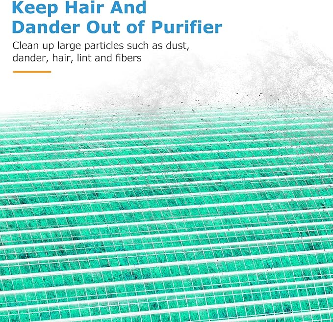 2 Pack MK-D05 Air Filter Replacement for A-EVE MK-D05 Air Purifiers, 4-in-1 HEPA Filter - Pet Dander Version, Green