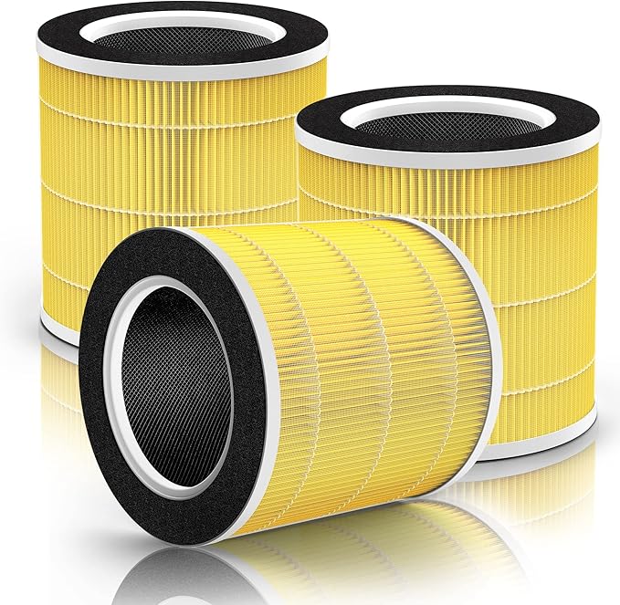 VK-6067B 3-Pack Pet Allergy Filter Compatible with Vremi & Hokeki Air Purifier, 360 H13 True HEPA & Activated Carbon Filter for Pet Care