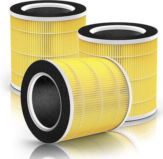 VK-6067B 3-Pack Pet Allergy Filter Compatible with Vremi & Hokeki Air Purifier, 360 H13 True HEPA & Activated Carbon Filter for Pet Care