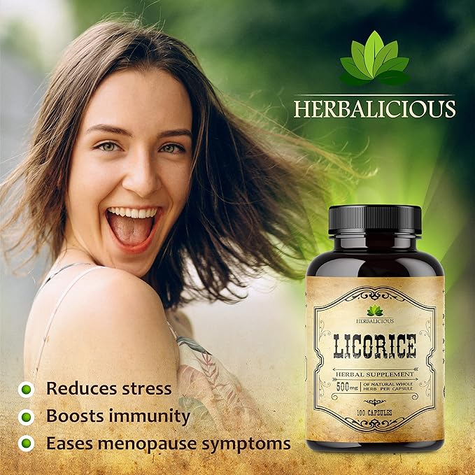 Licorice Root 100 Capsules – Pure Organic Glycyrrhiza Glabra – Herbal Supplement for Digestive Comfort & Overall Wellness – Non-GMO & Additive-Free