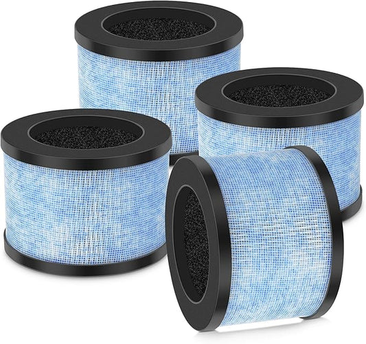 MK-01 & MK06 True HEPA Filter Replacement Compatible with Aroeve MK01, MK06, ToLife TZ-K1, FreAire KN6391 and Kloudi DH-JH01 Air Purifier, Standard Version, Pack of 4