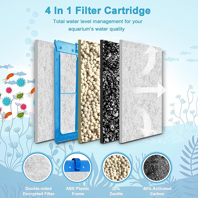 10 Pack Large Replacement Filter Cartridges Compatible with Tetra Whisper Bio-Bag Filters Large Aquarium Filter Cartridges for Whisper 20i/40i IQ20/30/45/60