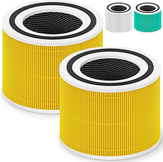 240 True HEPA 14 Pet Allergy Replacement Filter Compatible with Puroair 240, 3-in-1 True HEPA Filter Replacement, Grade True HP-14 with Activated Carbon Filter, 2 Pack, Yellow