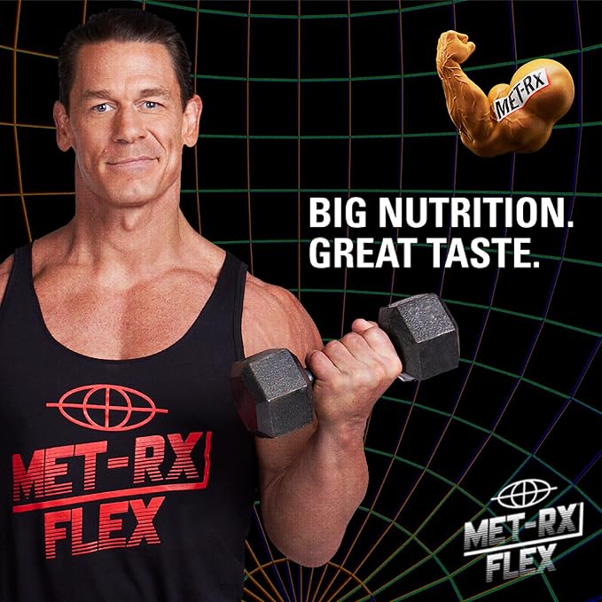 MET-Rx Big 100 Granola Protein Bar, Meal Replacement Bar, 32G Protein,Peanut Butter Chocolate Chip, Pack of 9
