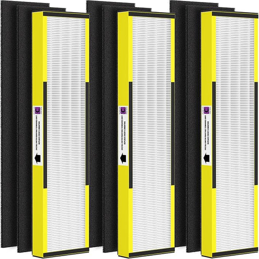 3 Pack FLT5000 True Hepa Replacement Filter C for G-Guardian Purifiers: AC5000, AC5000E, AC5250PT, AC5350B, AC5350BCA, AC5350W, AC5300B, CDAP5500B, AP2800CA, 3 True HEPA Filter and 6 Carbon Pre-Filter