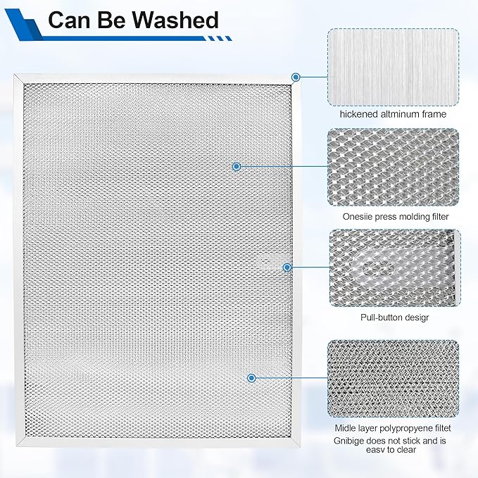 203368 F50F F300 Air Prefilter Replacement for Honey-Well Cleaner 16'' x 12.5'' Air Pre Filter Replaces, Electronic Air Cleaner Post Filter F300E1019-F300A1625-2 Pack