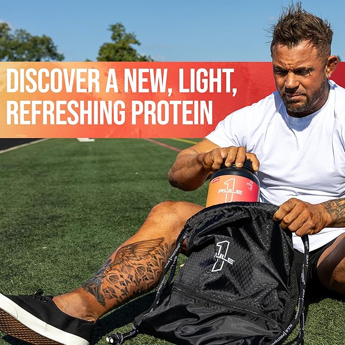 Rule 1 Clear Whey Isolate - 20g All-whey Isolate Protein, Over 9g EAAs, 300mg of Electrolyte Minerals, 90 Calories, Light, Crisp, and Refreshing Taste (27 Servings, Strawberry Lemonade)