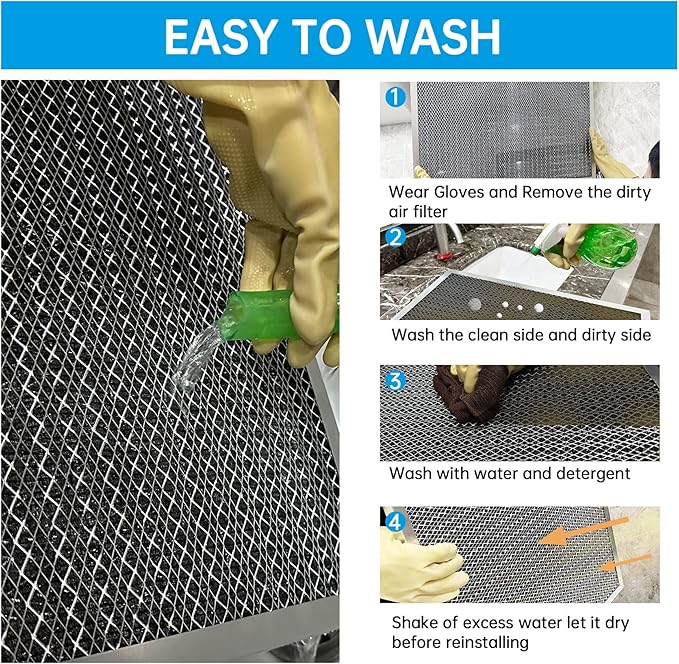 UBeesize 16x20x1 Reusable Electrostatic Air Filter HVAC AC Furnace Filter,MERV 8,Washable, Lasts a Lifetime,Permanent Air Filter,Breathe Fresher,Home And Office(Actual Size:15.5x19.75x0.82 Inch)