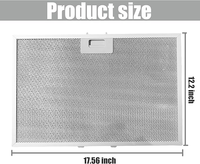 wb02x11012 JV566H2SS Range Hood Grease Filter Compatible with GE Model JV665H1BB JV565H1CC JV665H2WW Easy to Install Durable Replacement Filters for Kitchen Exhaust Fans(1 Pack)