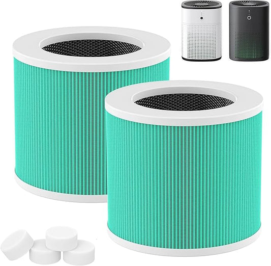 HY1800 H13 True HEPA Replacement Filter Compatible with Honeyuan/MORENTO/CHIVALZ/Loytio/AYAFATO/IOIOW HY1800 Air Purifier, 3-in-1 Filtration System HEPA Activated Carbon HY1800 Filter 2 Pack