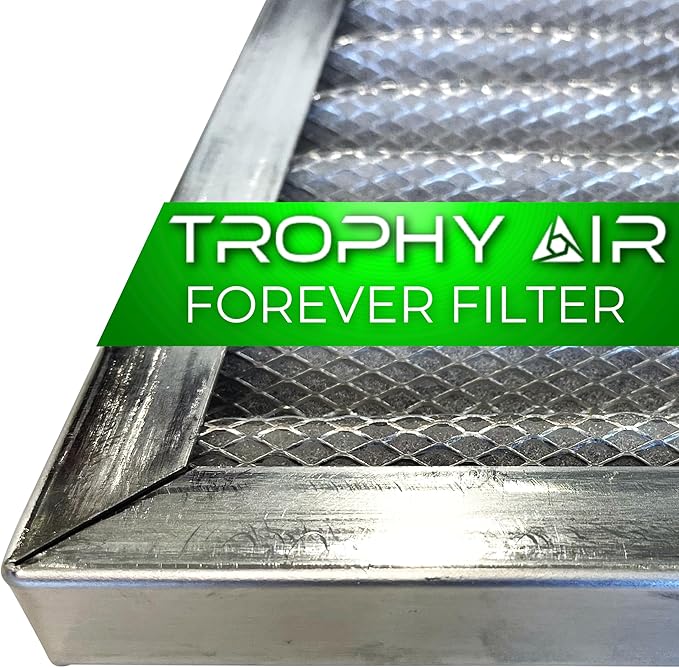 12x12x1 | Trophy Air | Merv 8 | Washable Furnace Filter | Lifetime HVAC & Furnace Air Filter | Washable Electrostatic | High Dust Holding Capacity | Premium Quality Aluminum