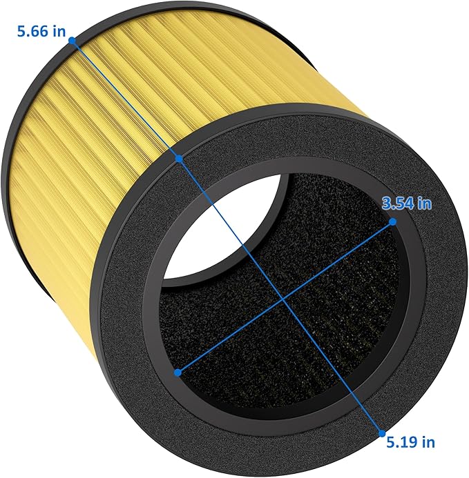 B-D02L Replacement Filter Compatible with MOOKA B-D02L Air Purifier, Pet Care Filter, Yellow (3-PACK)