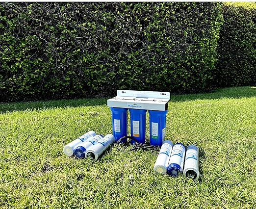 MyWaterClub Whole House Water Filter System, 3-Stage, with 2 Extra Filter Sets, 3/4" Port